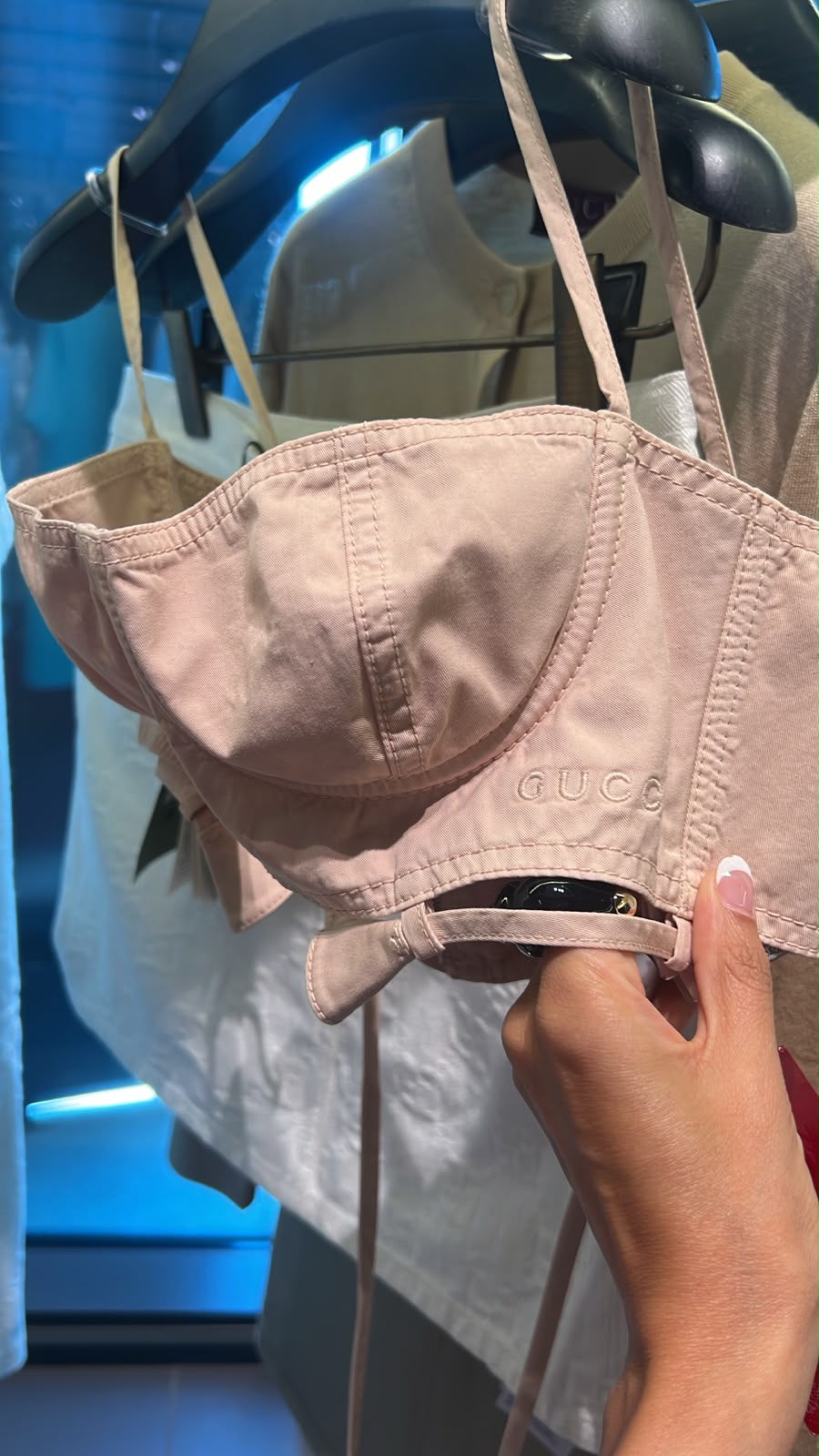 Cotton canvas bustier top