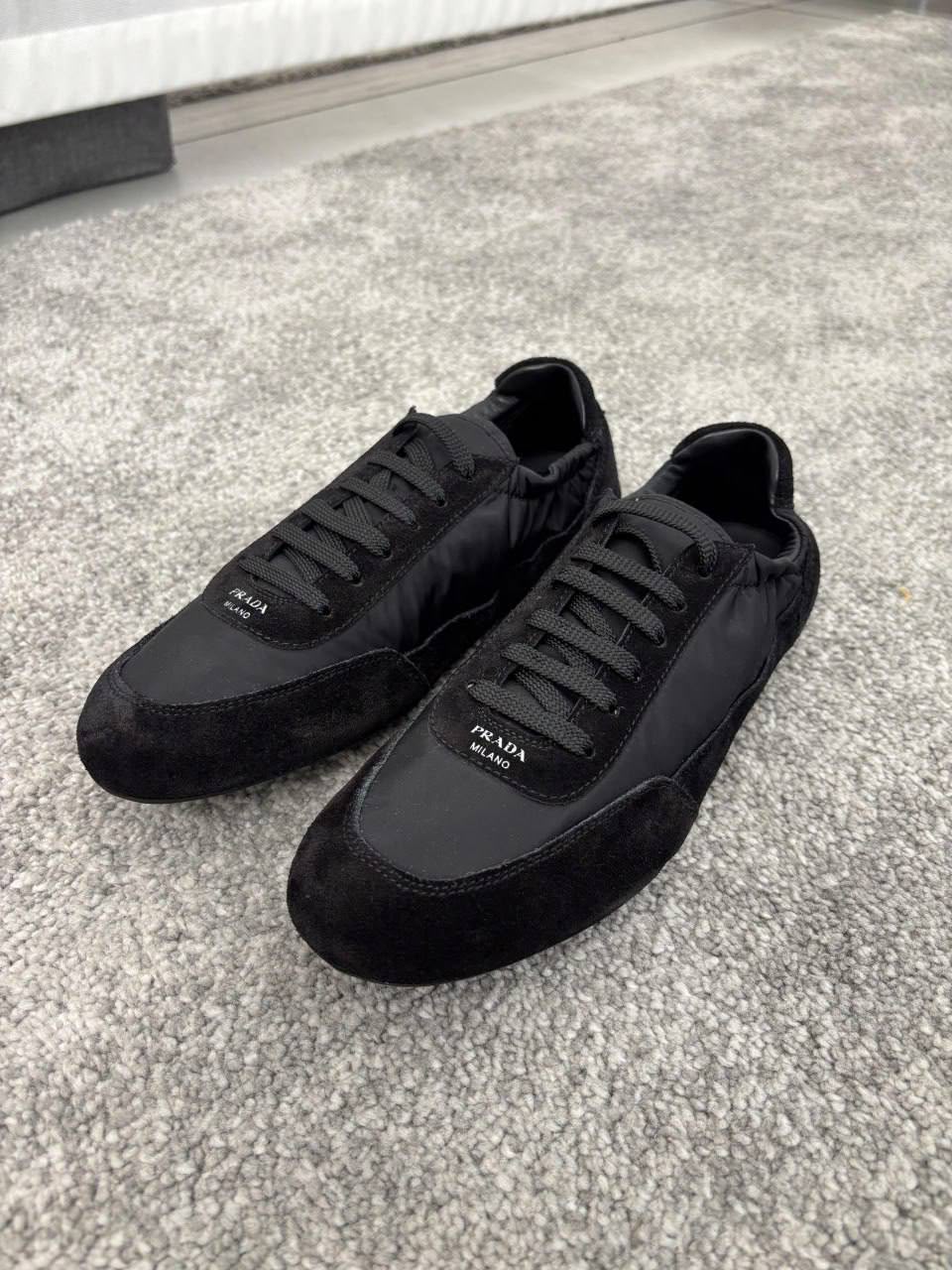 Suede and Re-Nylon Sneakers