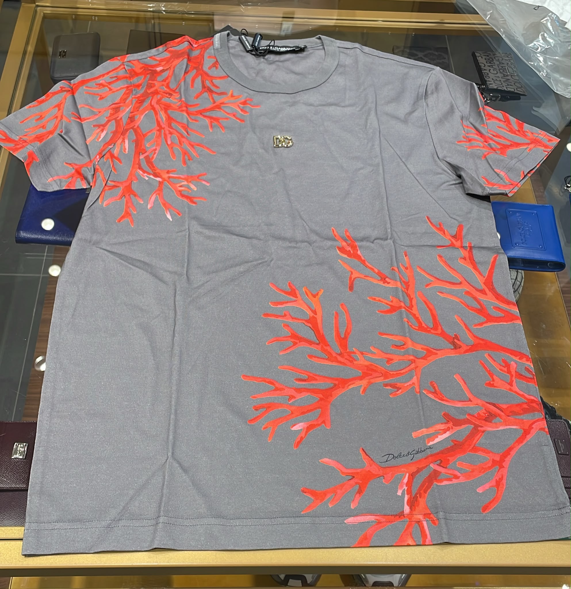 Jersey T-shirt with Coral Print