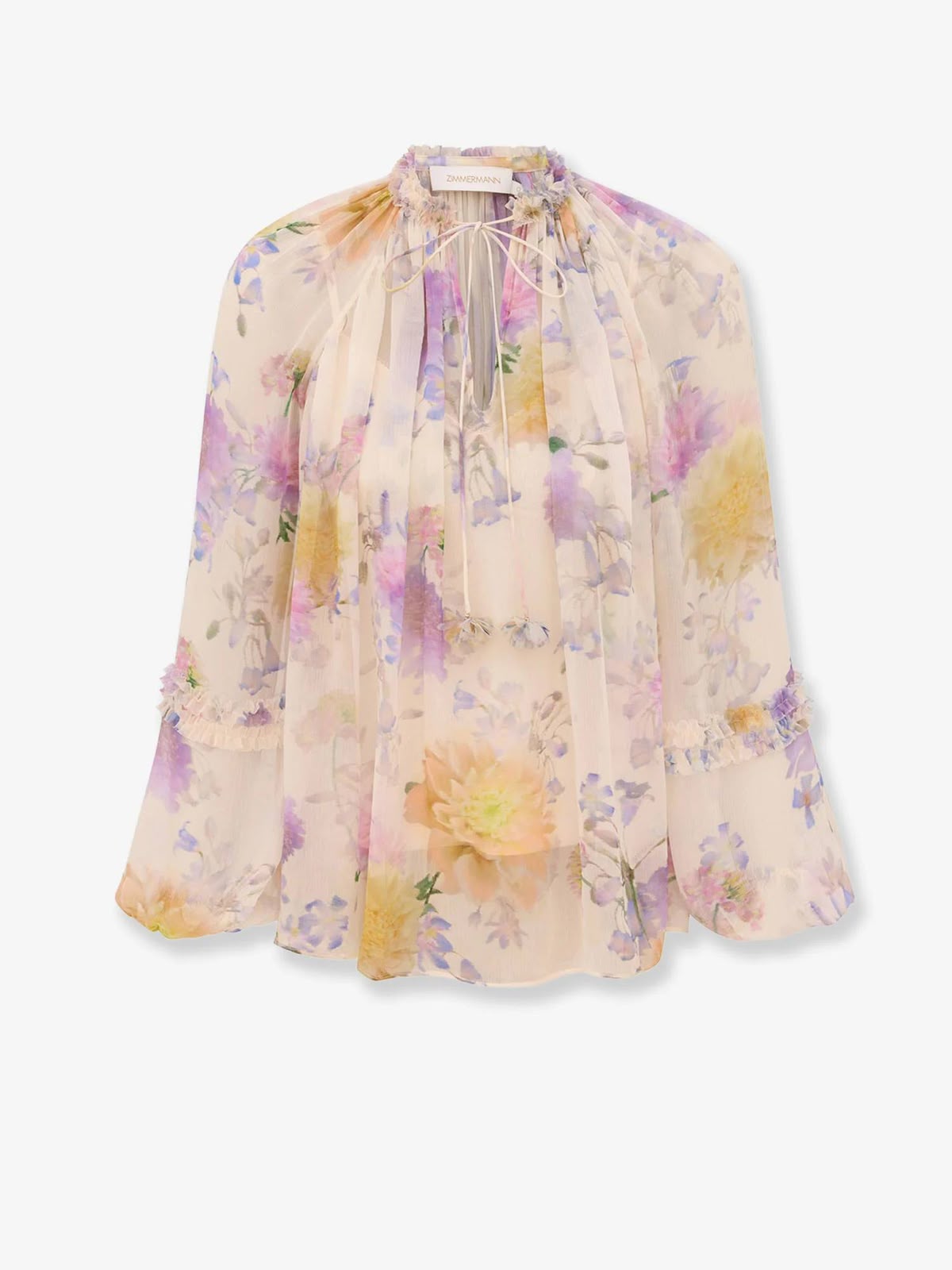 Clover Floral-Print Silk-Georgette Blouse