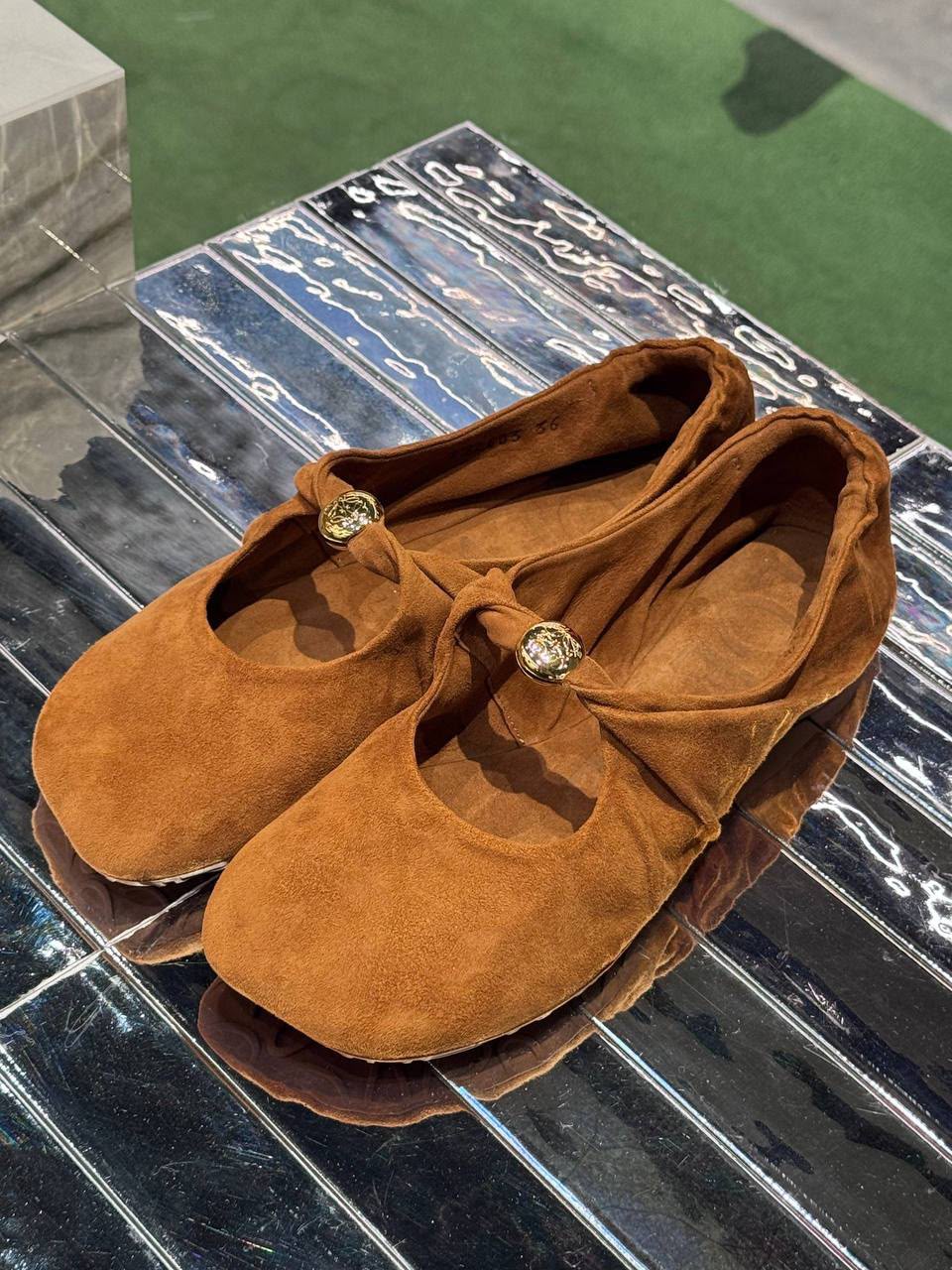 Suede Mary Jane Flats