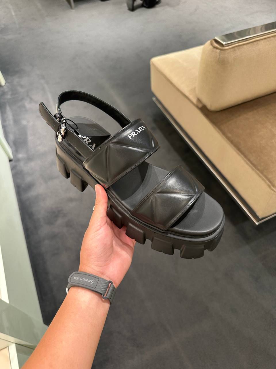 Padded Nappa Leather Sandals