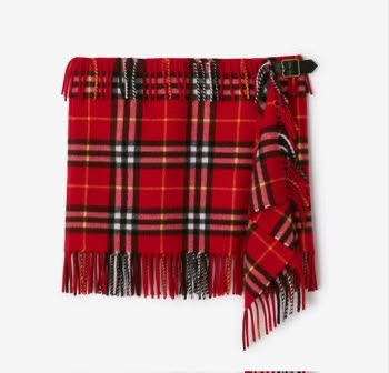 Check Wool Wrap Skirt