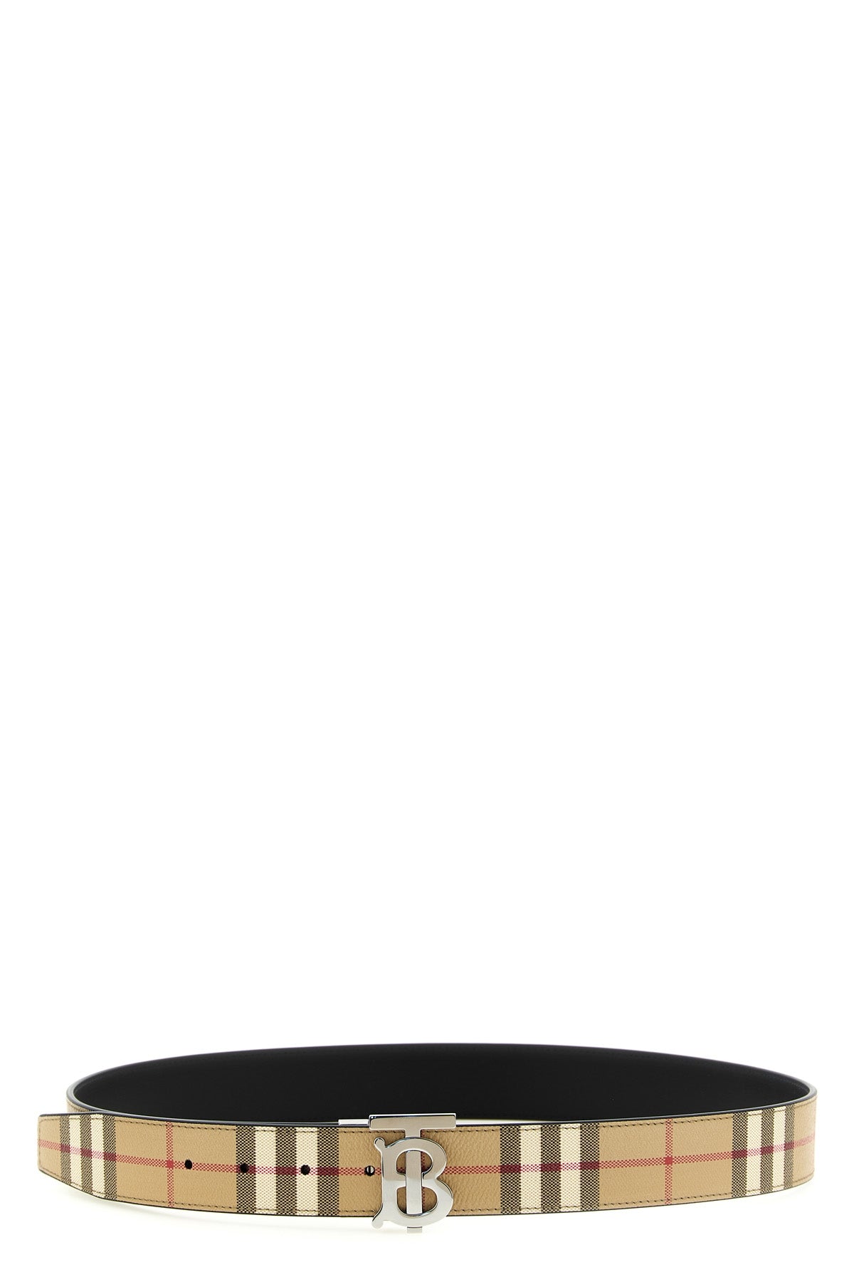 Logo buckle reversible belt