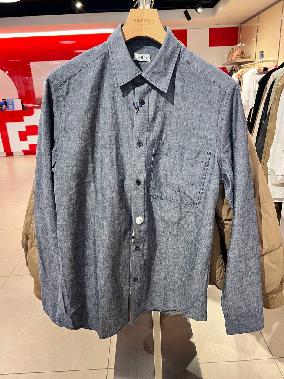 Check Trim Chambray Shirt