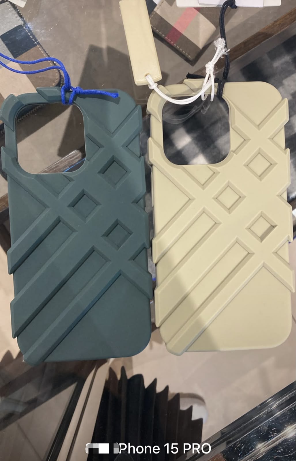 Embossed Check Silicone iPhone 15 Pro Case