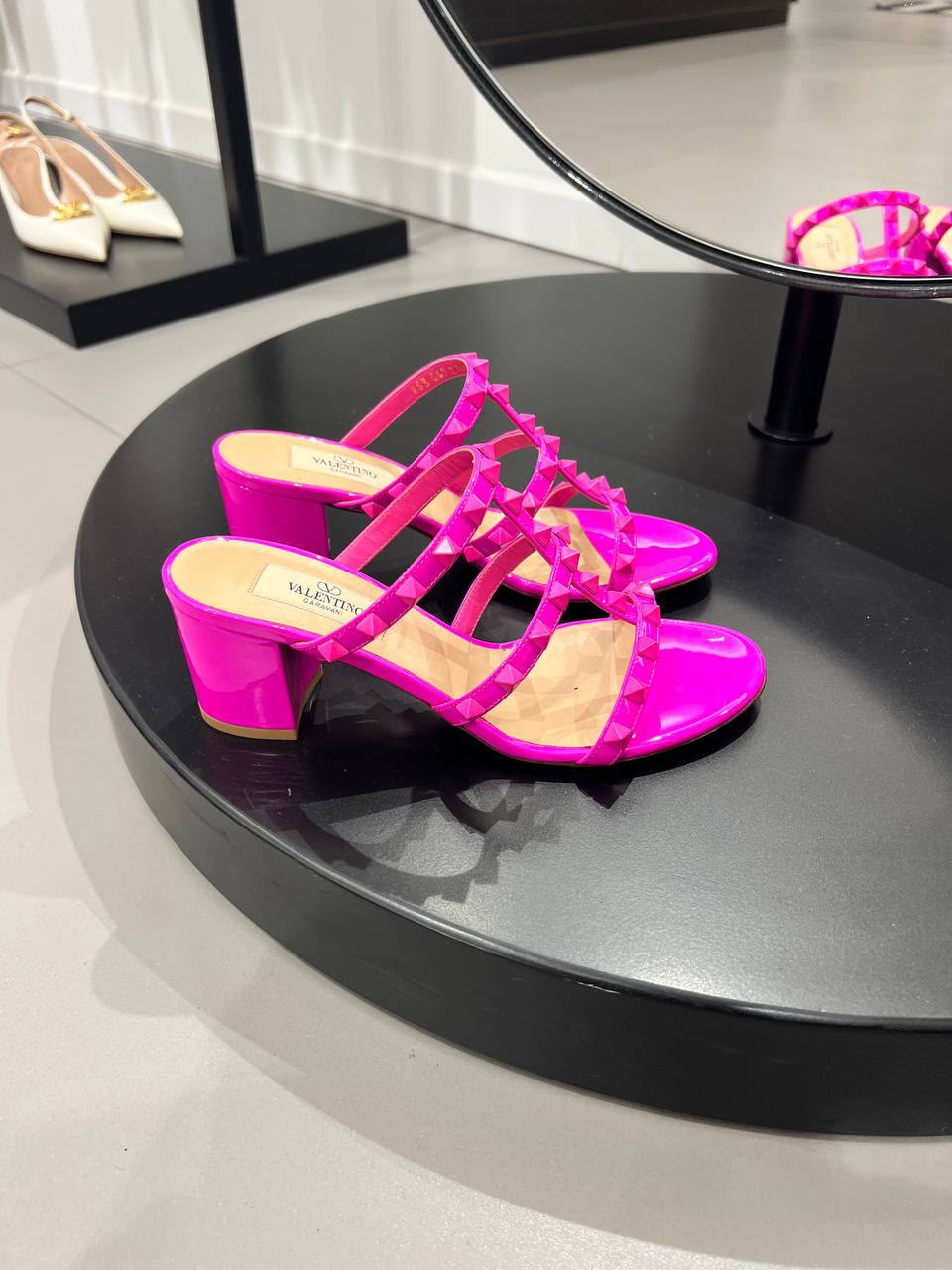 Rockstud Patent Leather Sandals