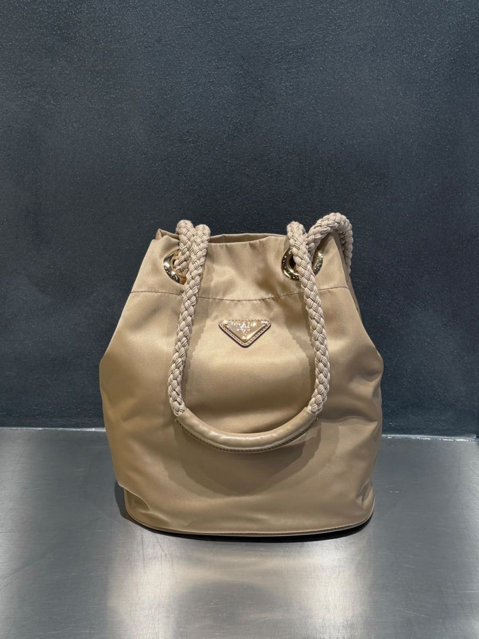 Re-Nylon and Rope Bucket Bag