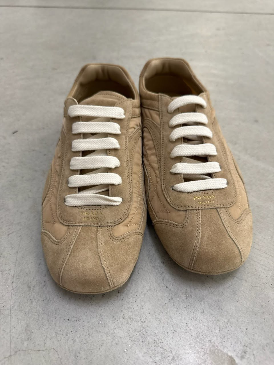 Suede and Nylon Sneakers