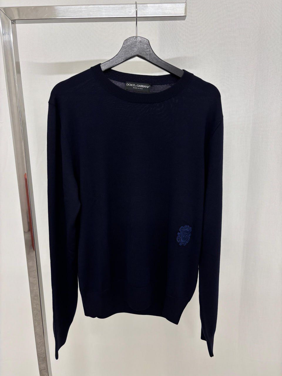 Crew-neck sweater with embroidered logo