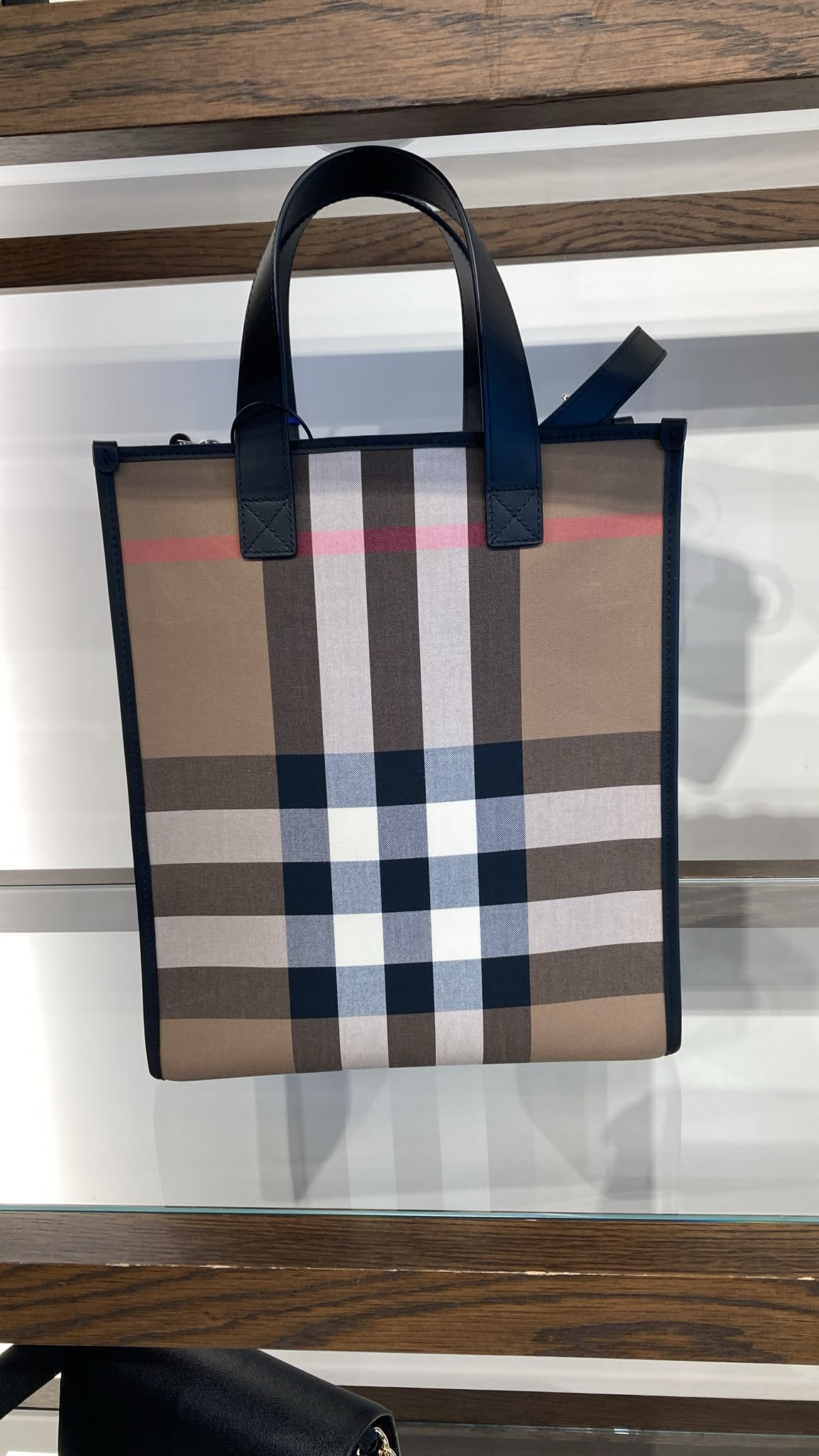 Medium Check Cotton Canvas Tote Bag