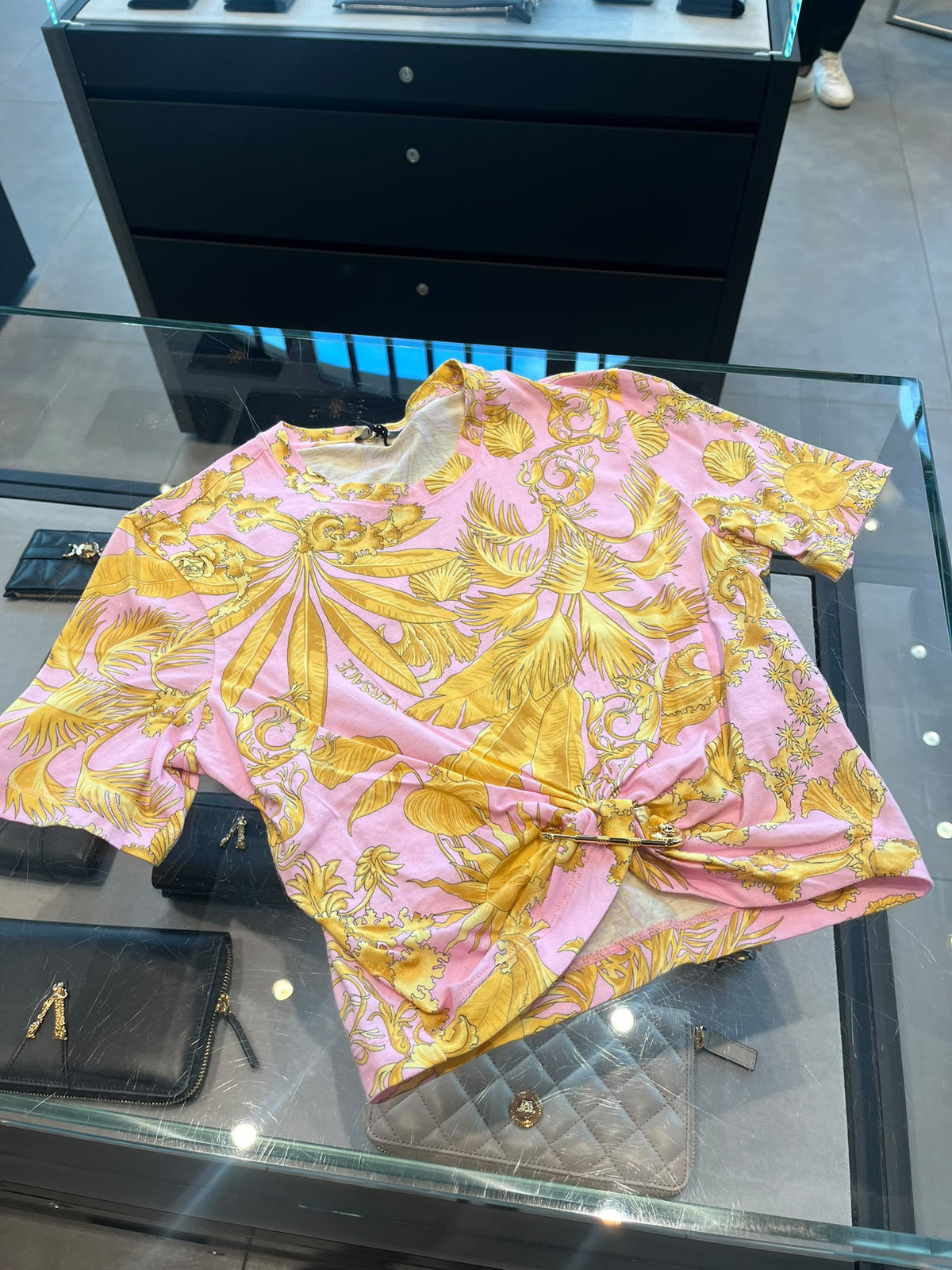 Barocco Goddess Print Knot T-Shirt