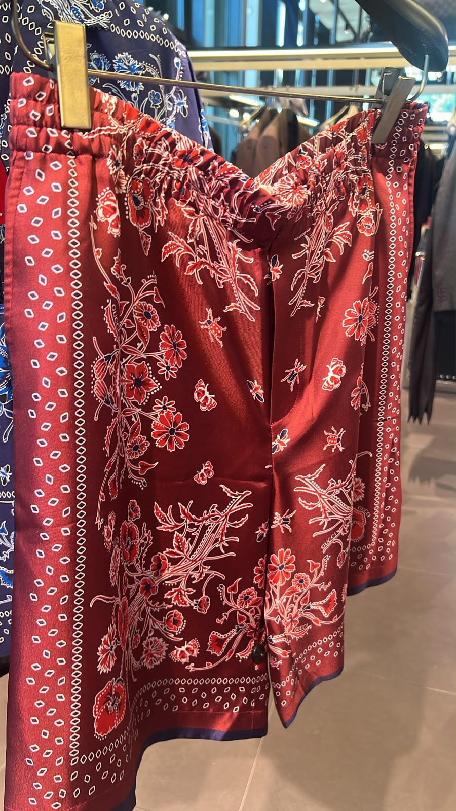 Floral Print Silk Shorts