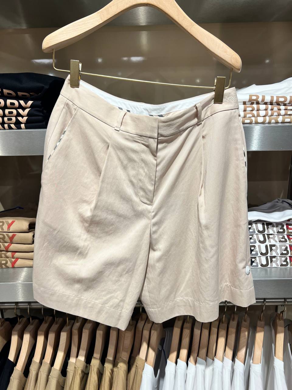 Check Detail Linen Blend Tailored Shorts