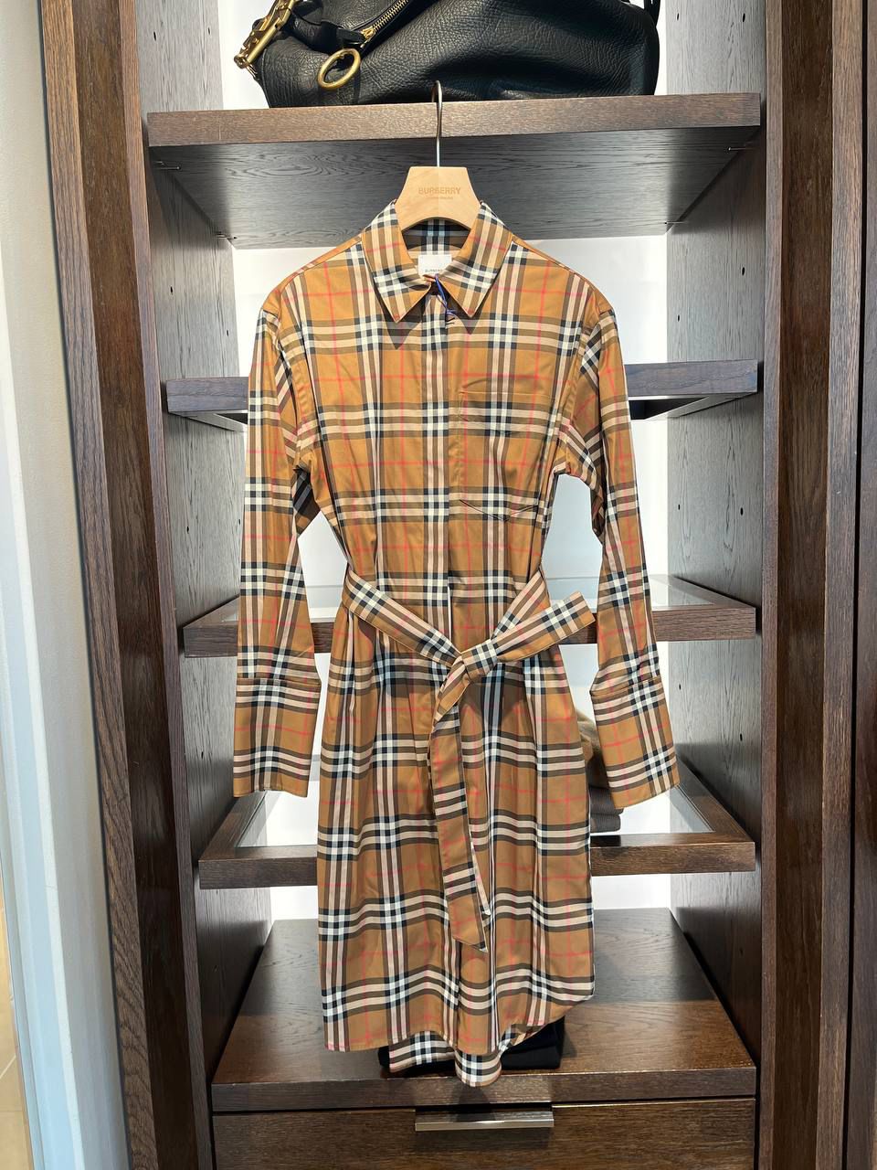 Vintage Check Cotton Shirt Dress