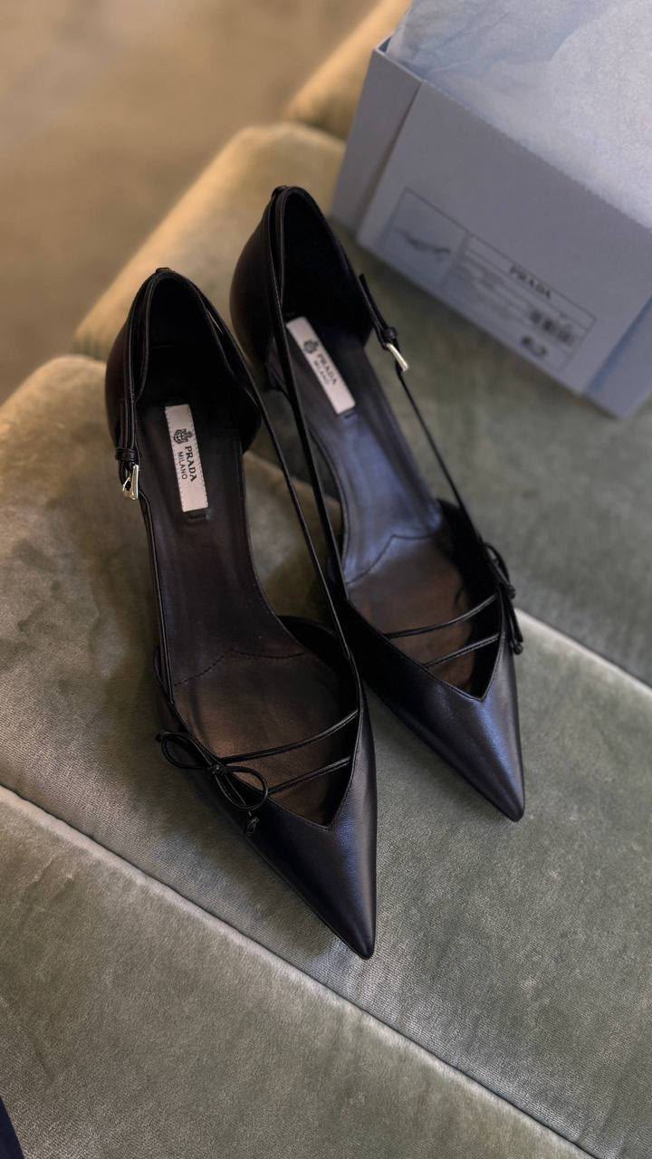 Brushed Leather Slingback Pumps