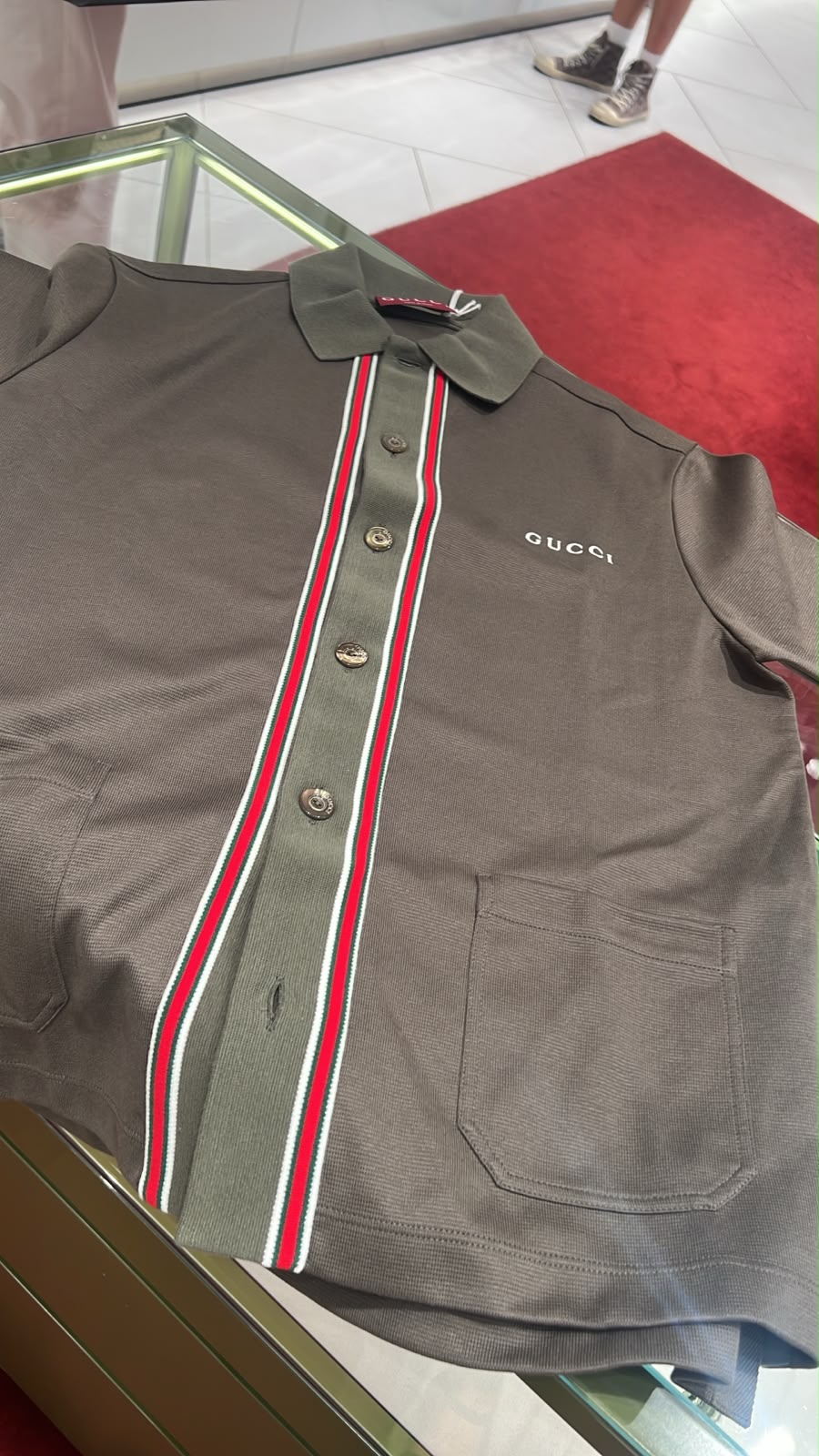 Web stripe cotton polo shirt