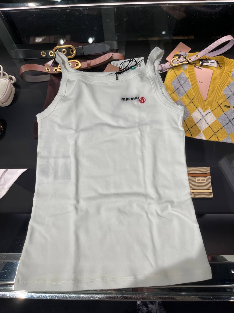 Cotton tank top with logo