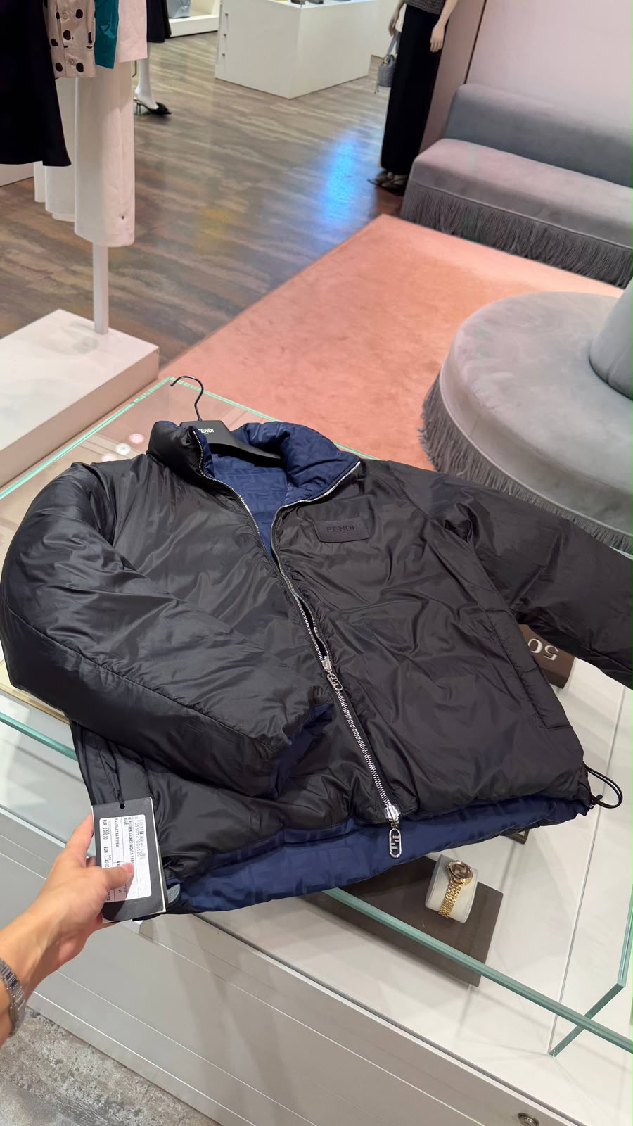 Reversible FF Logo Puffer Jacket