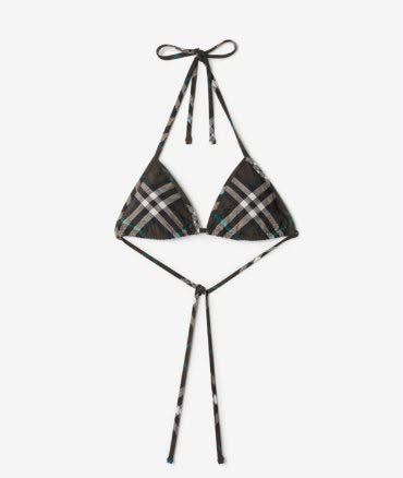 Check Triangle Bikini Top