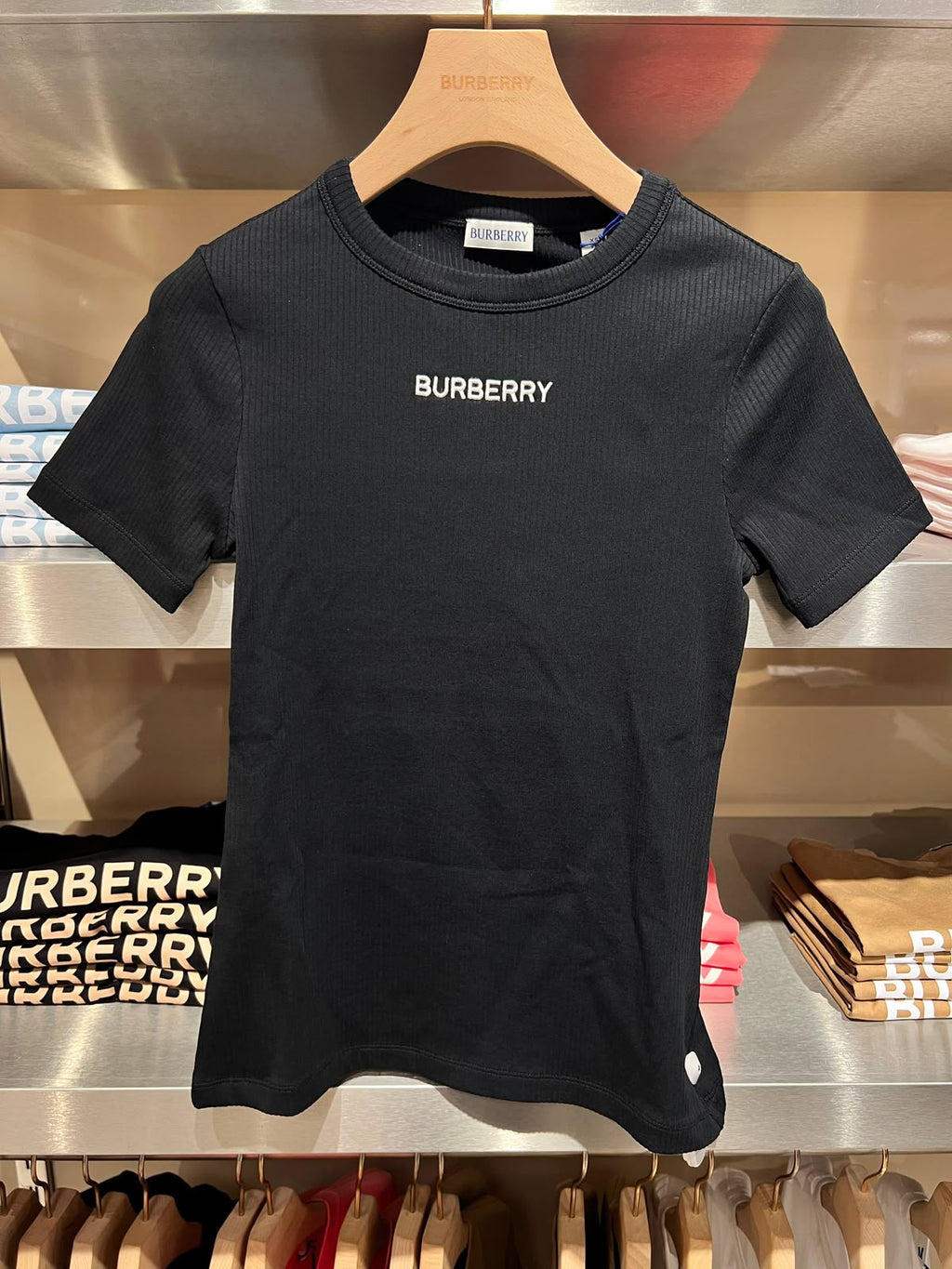 Ribbed Cotton Logo T-shirt