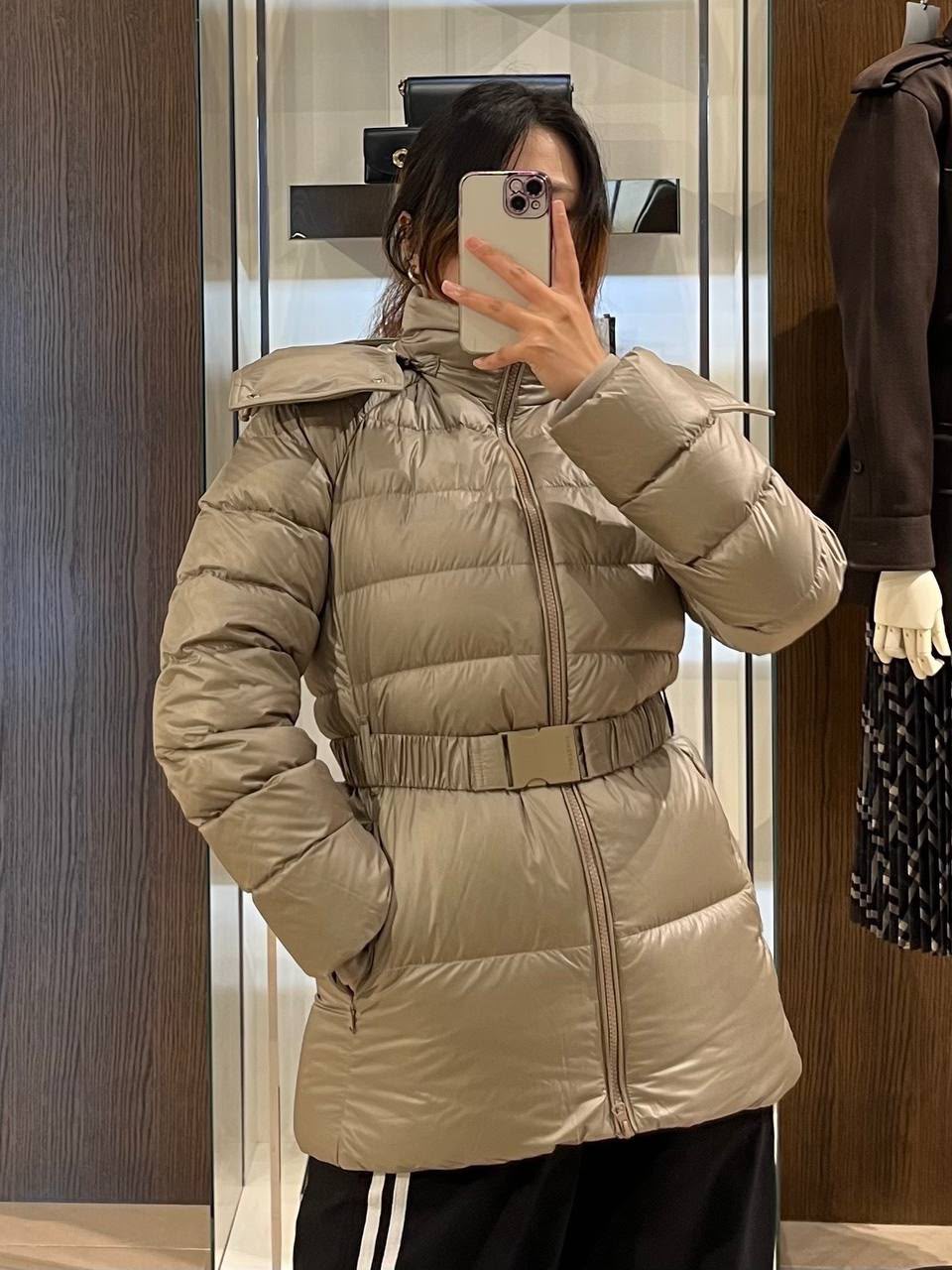 Detachable Hood Belted Puffer Jacket