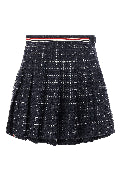 'RWB' pleated tweed skirt