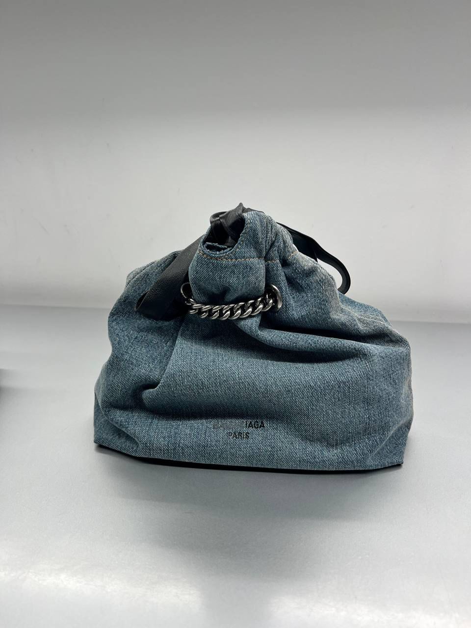Crush Small Chain Bag in Denim