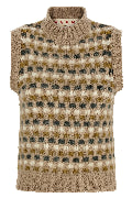 Shetland acquard knit vest
