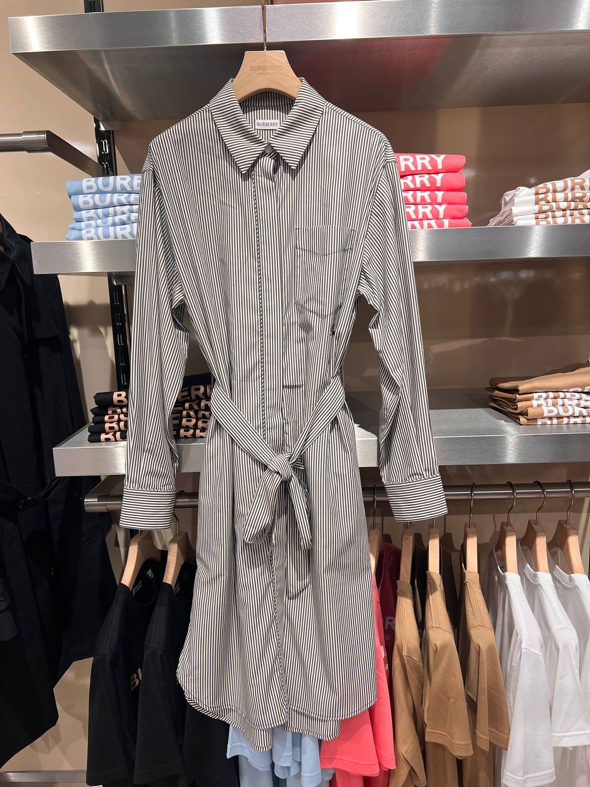 Striped Cotton Shirt Dress