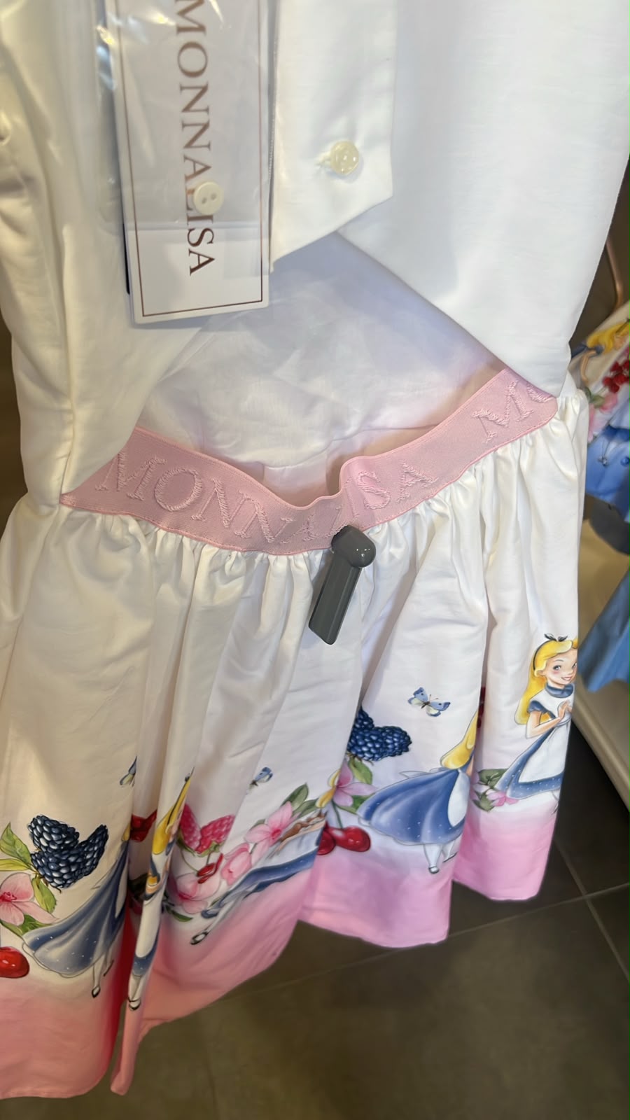 Alice in Wonderland Print Ruffle Sleeve Dress