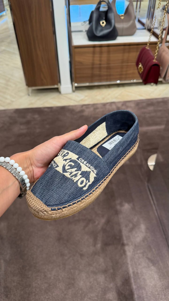 Ferragamo Creations Denim Espadrille