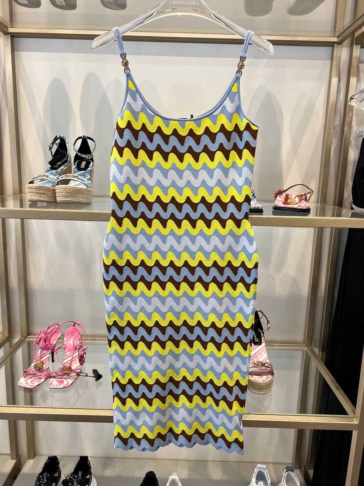 Wavy Knit Midi Dress