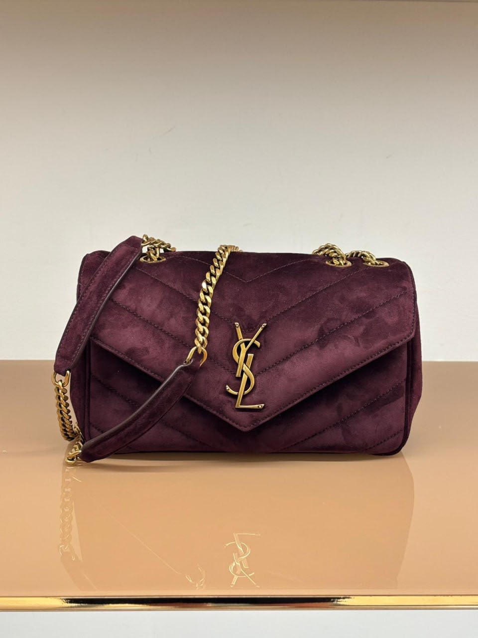 Loulou Small Chain Bag in Suede