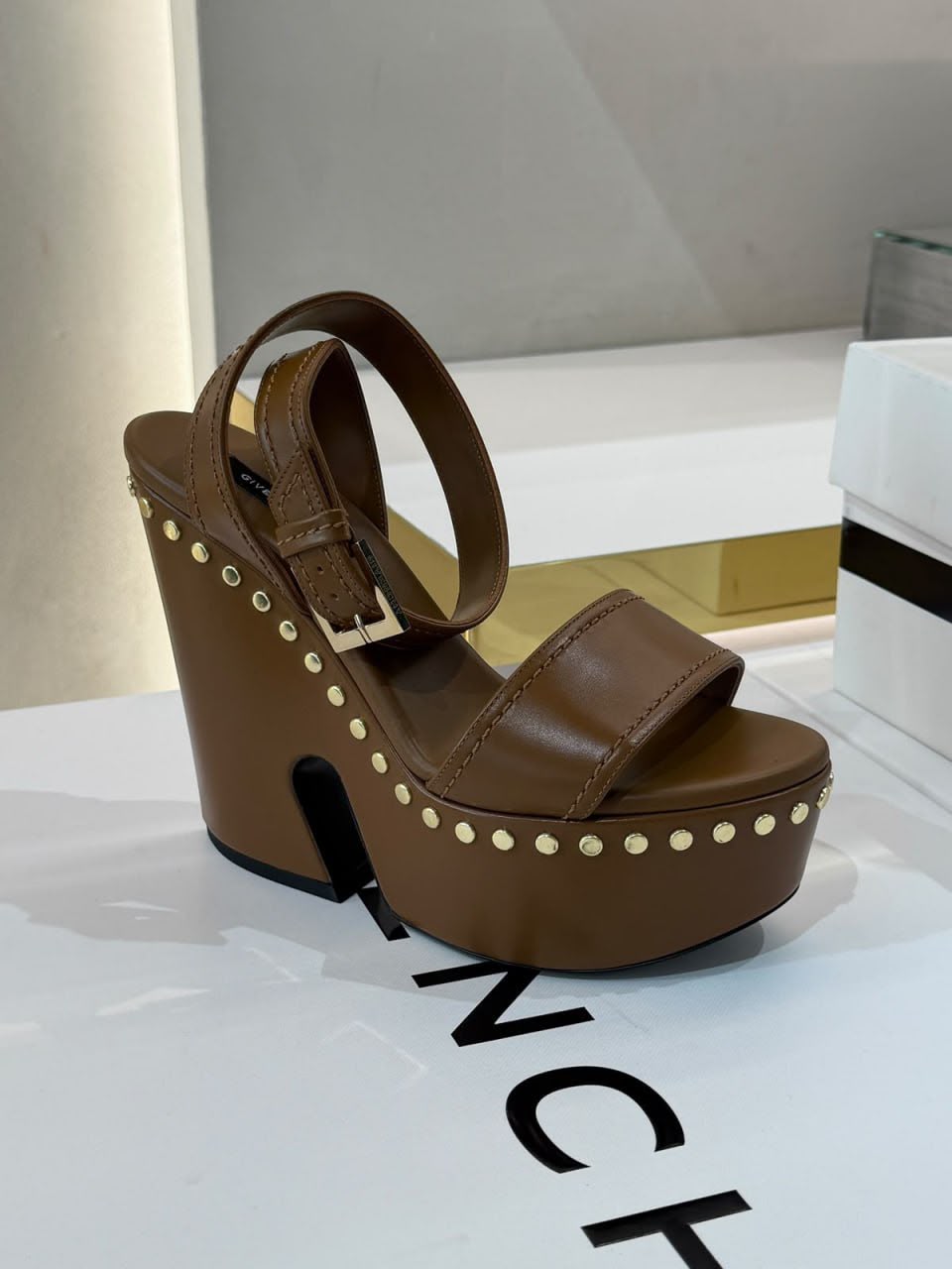 Studded Platform Wedge Sandals