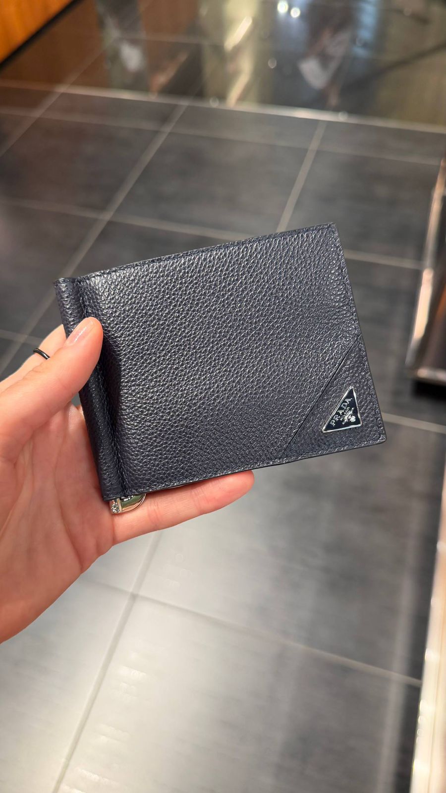 Prada Leather Money Clip Wallet