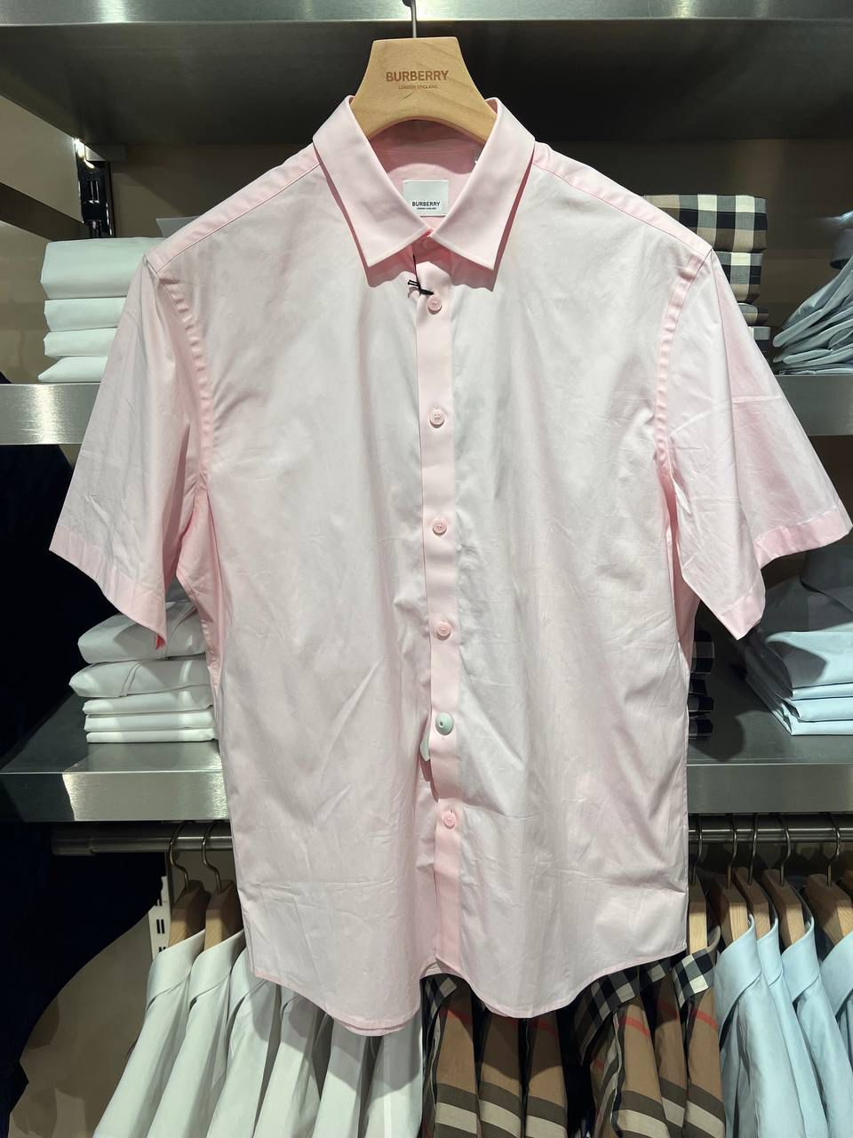 Short-sleeve cotton poplin shirt