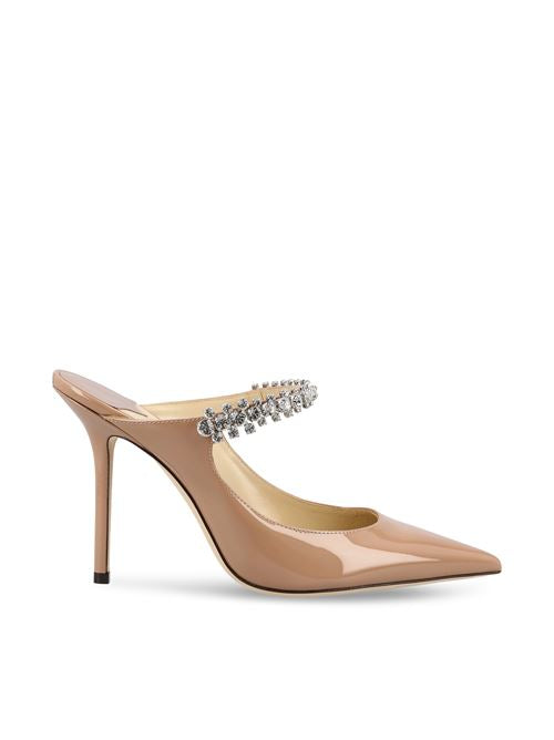 Sabot Bing 100 in Vernice Rosa Pastello con Cinturino di Cristalli