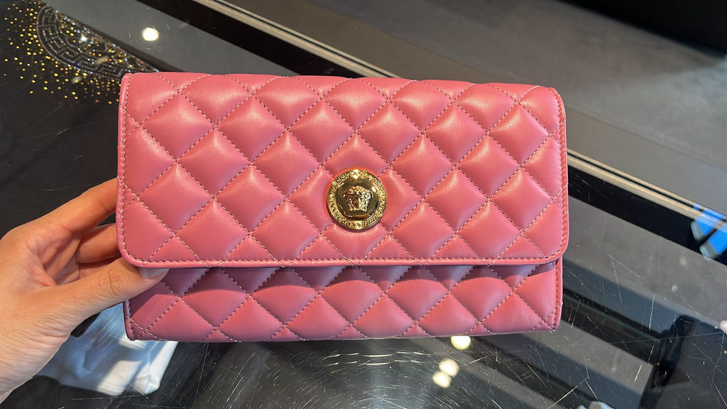 Quilted Leather Wallet on Chain