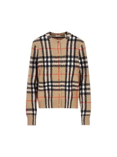 Cardigan in lana e cashmere Check