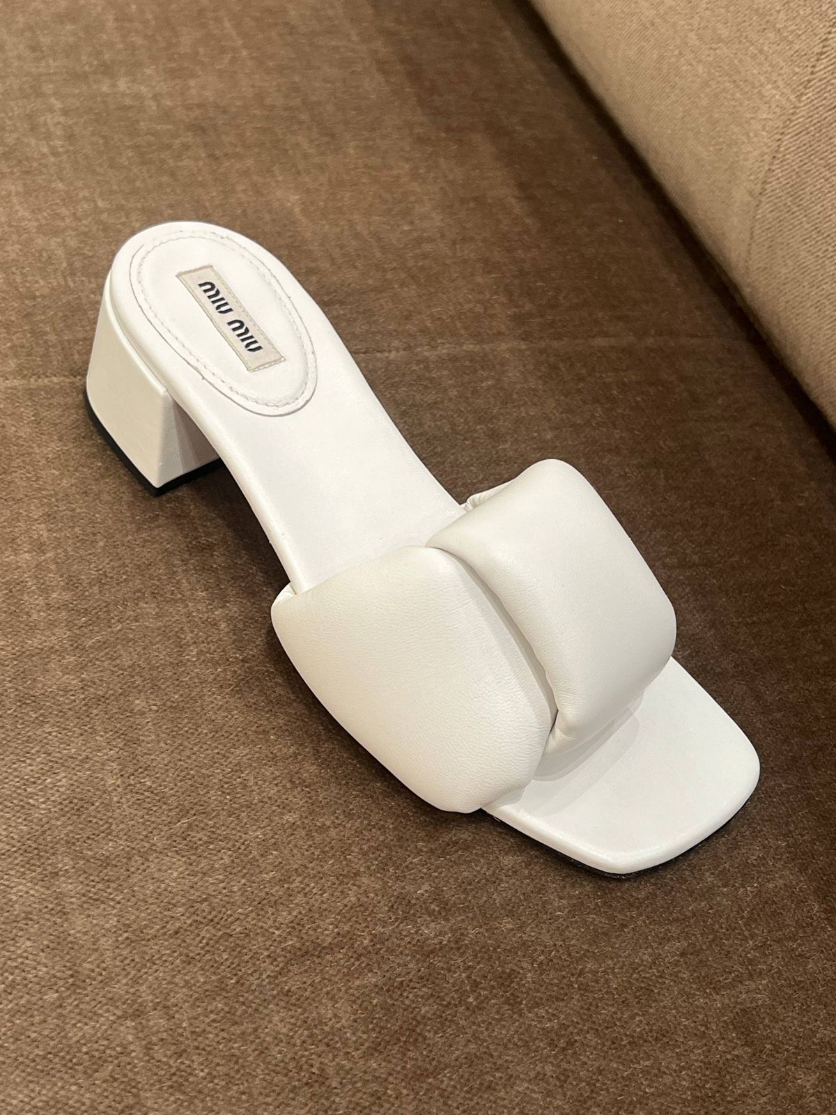 Padded Nappa Leather Mules