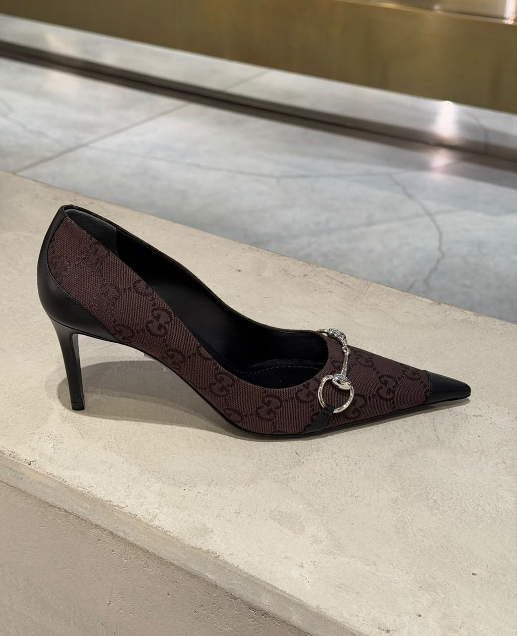 Horsebit GG Canvas Pump