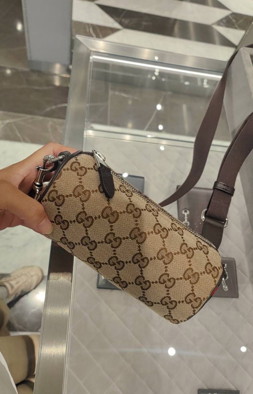 GG Supreme Canvas Cylinder Bag