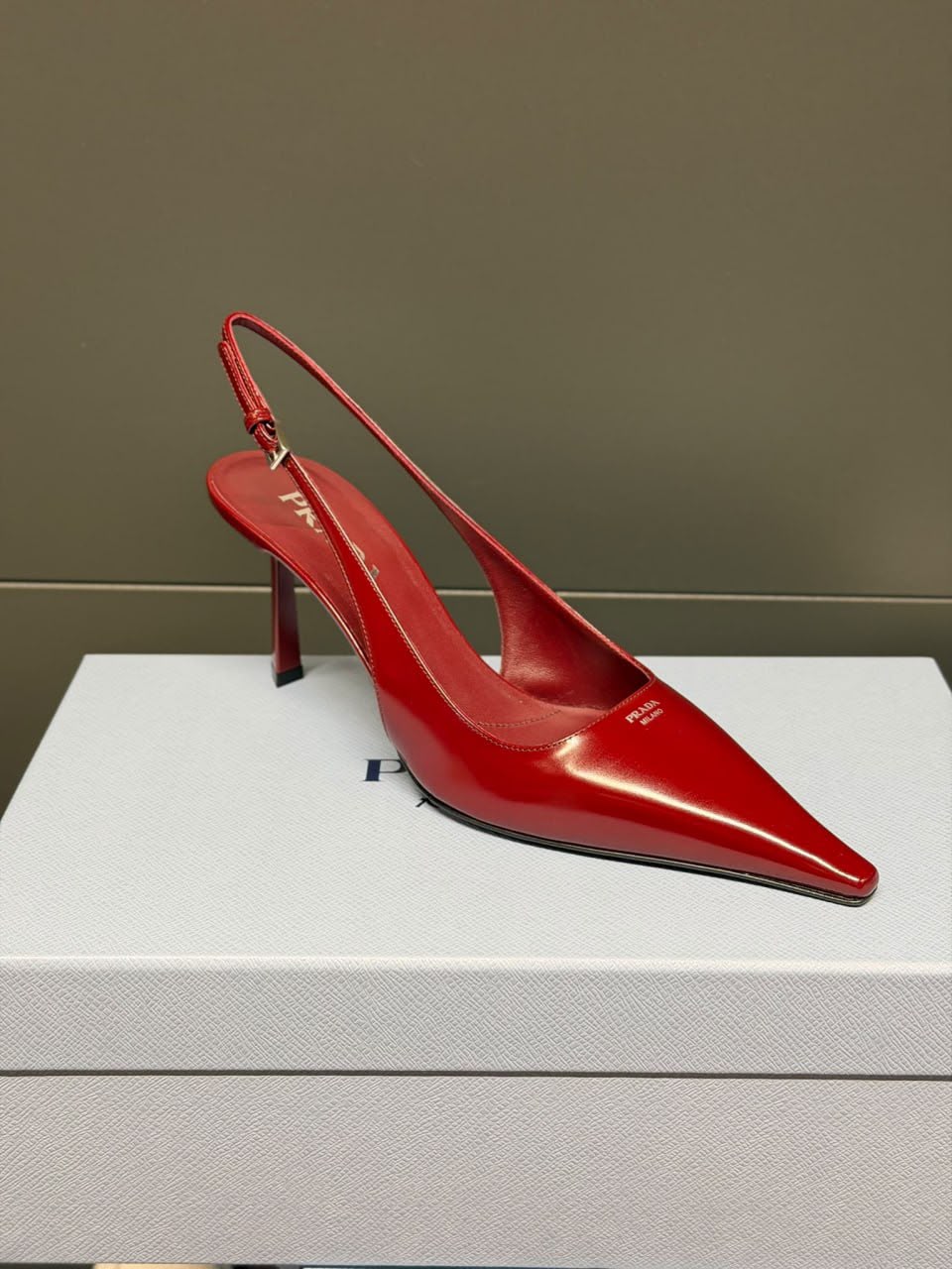 Brushed Leather Slingback Pumps