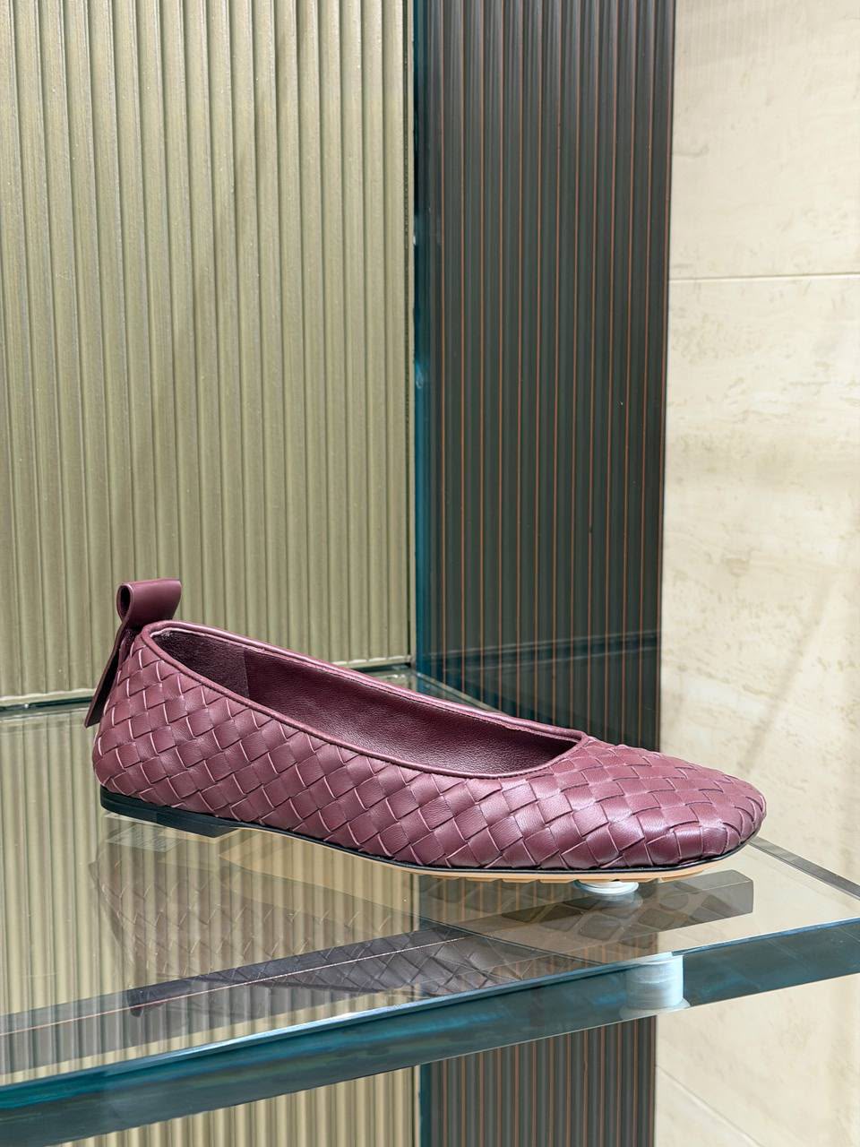 Intrecciato Leather Ballet Flats