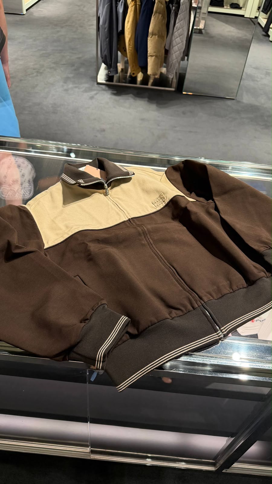 Cotton fleece zip-up sweatshirt