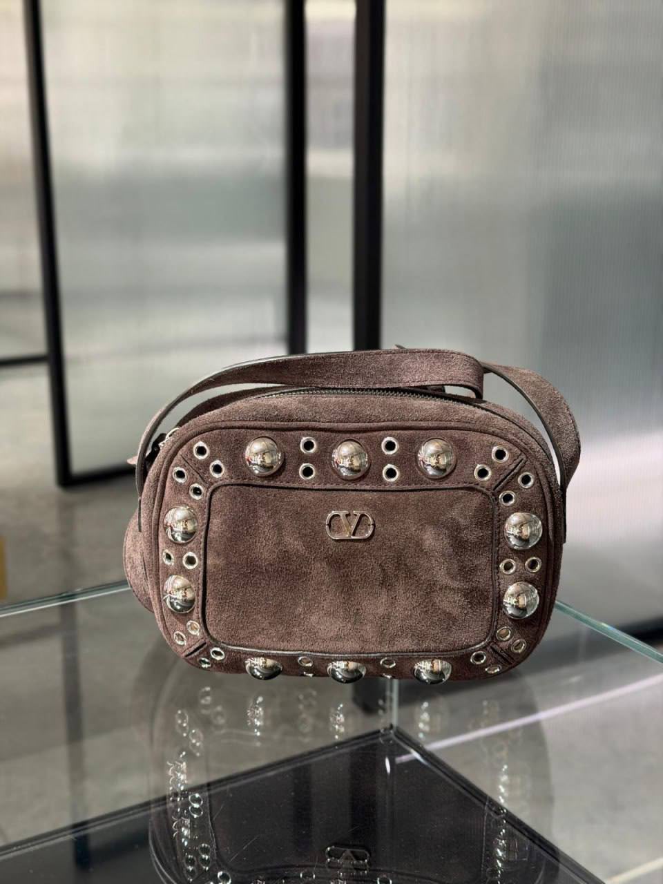 Garavani Rockstud Suede Camera Bag