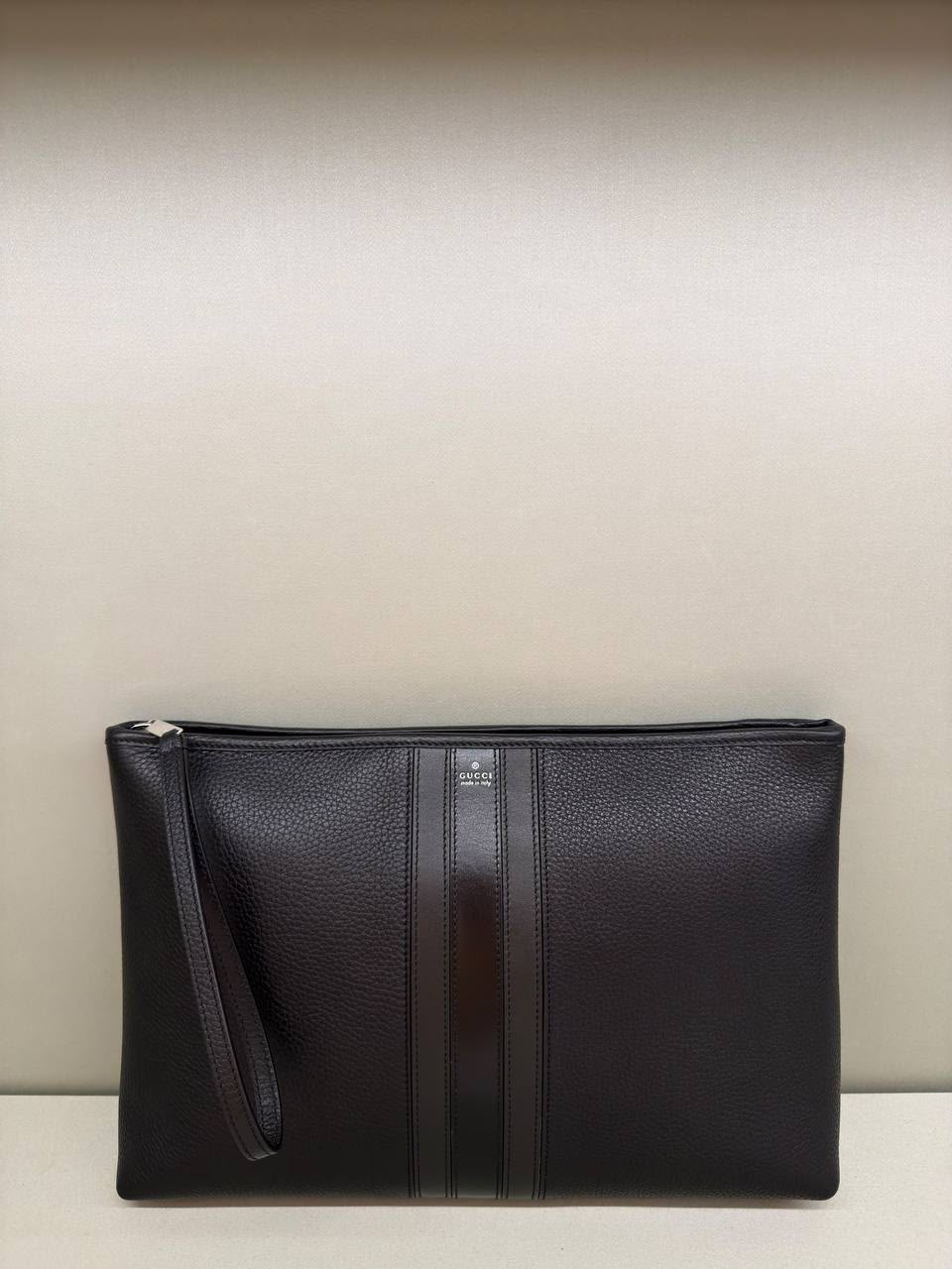 Leather Pouch with Web Detail