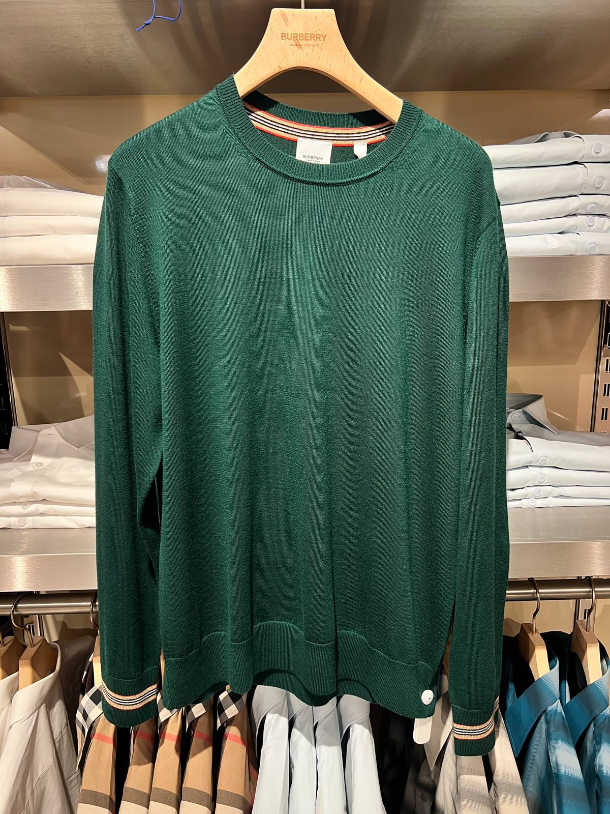 Icon Stripe Detail Merino Wool Sweater