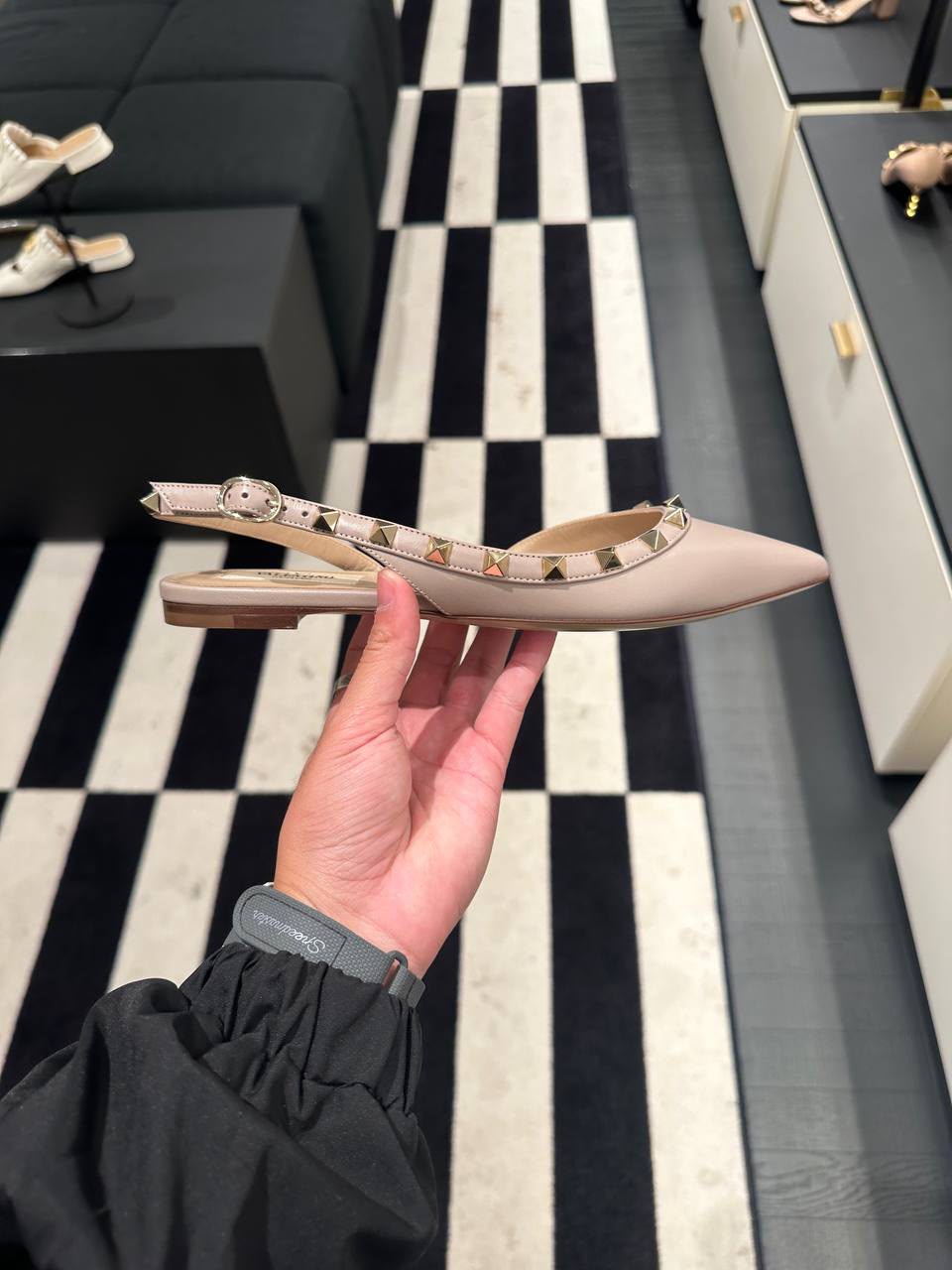 Rockstud Slingback Flat